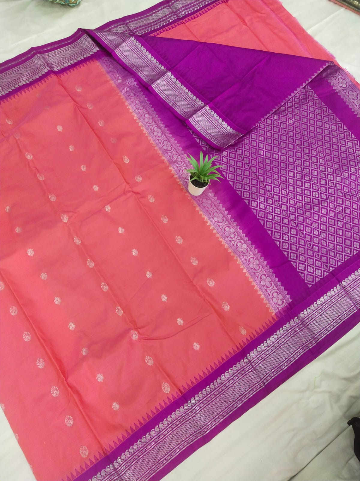 Gadwal mixed silk small boder with blouse sares 141125