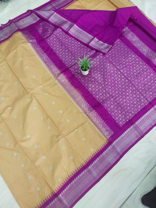 Gadwal mixed silk small boder with blouse sares 141125