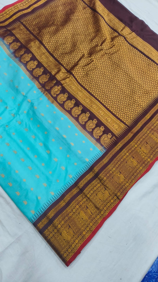 Gadwal pure pattu kanchi boder with blouse sarees 271125