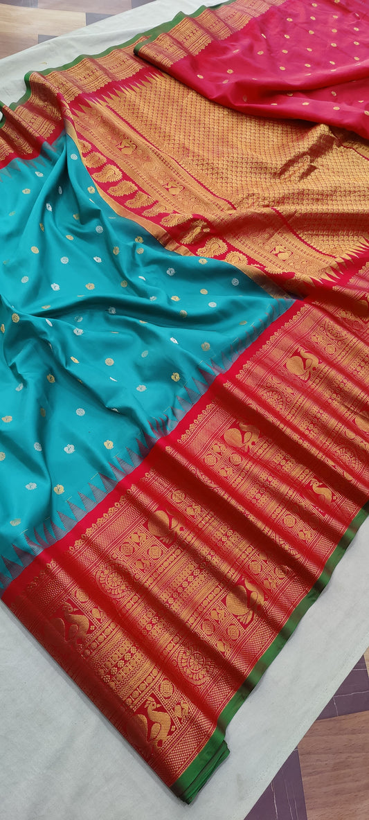 Gadwal Pure Silk Traditional Kanchi Border PL Sarees S1-07-03-2024