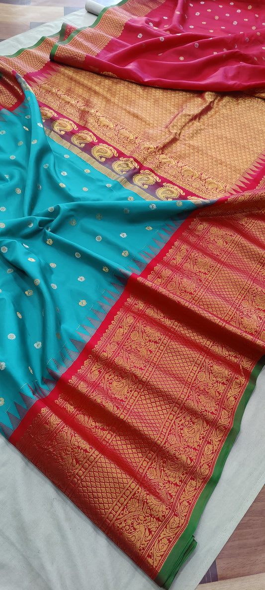 Gadwal Pure Silk Traditional Kanchi Border PL Sarees S1-07-03-2024