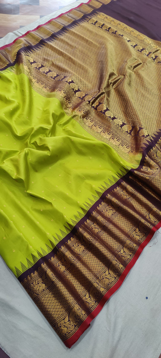 Gadwal Pure Silk Traditional Big Border PL Sarees S1-07-03-2024