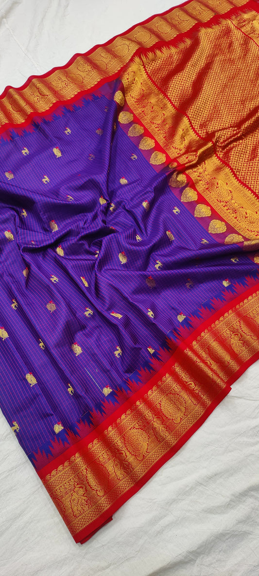 Gadwal Pure Silk Traditional Medium Border PL Sarees S1