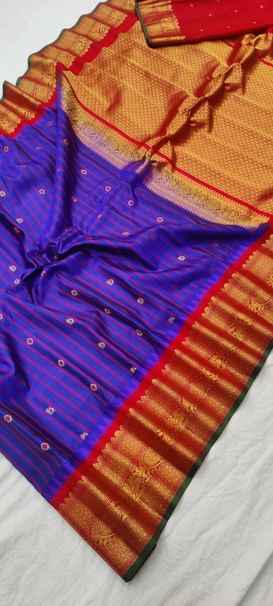 Gadwal Pure Silk Traditional Medium Border PL Sarees S1